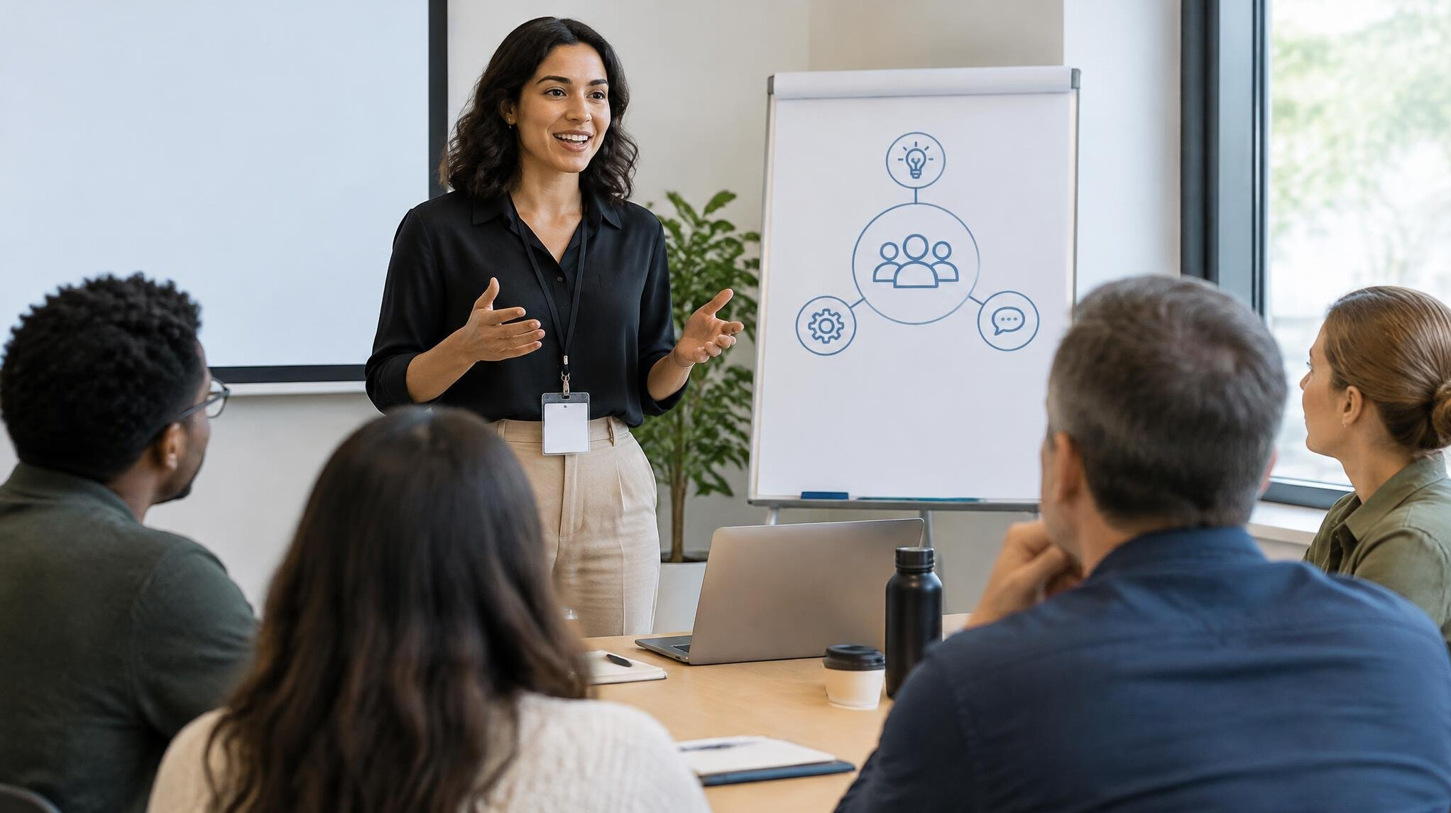 person speaking in workshop