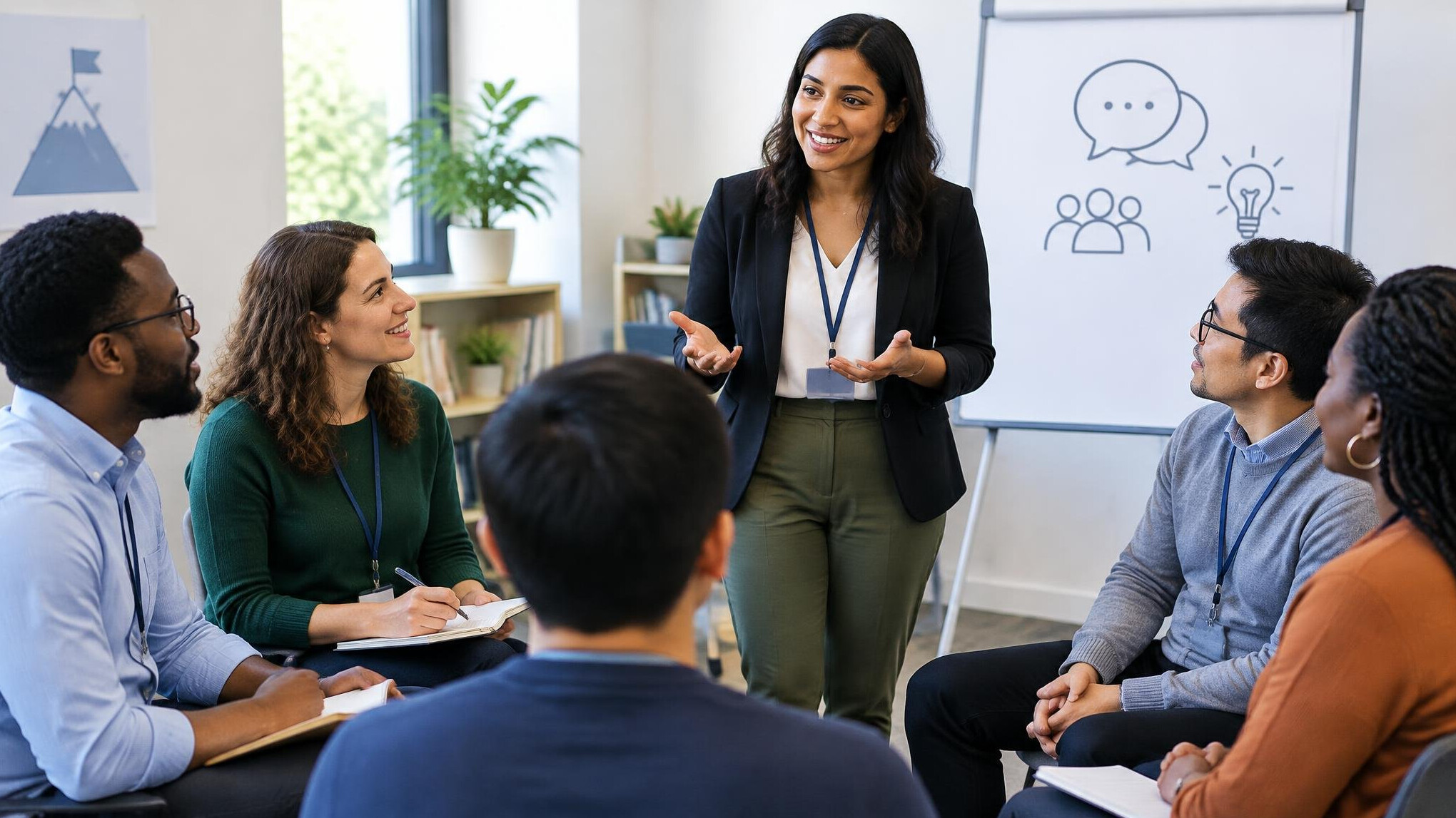 diverse professionals in course
