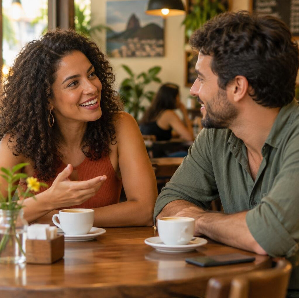 Friends having a conversation
